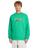 The Volcom Mens Watanite Crew Sweatshirt in Mint