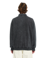 Single Stone 1/4 Zip Sweatshirt in Light Acid Black