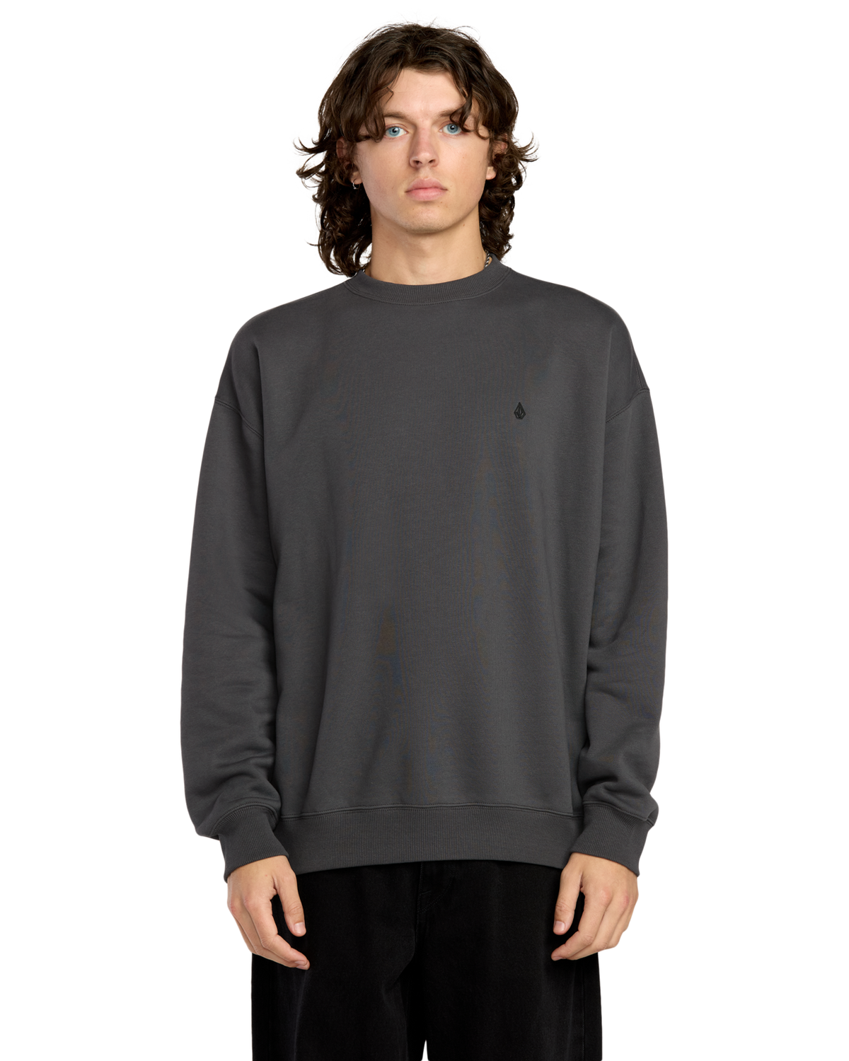 The Volcom Mens Single Stone Sweatshirt in Antique Black