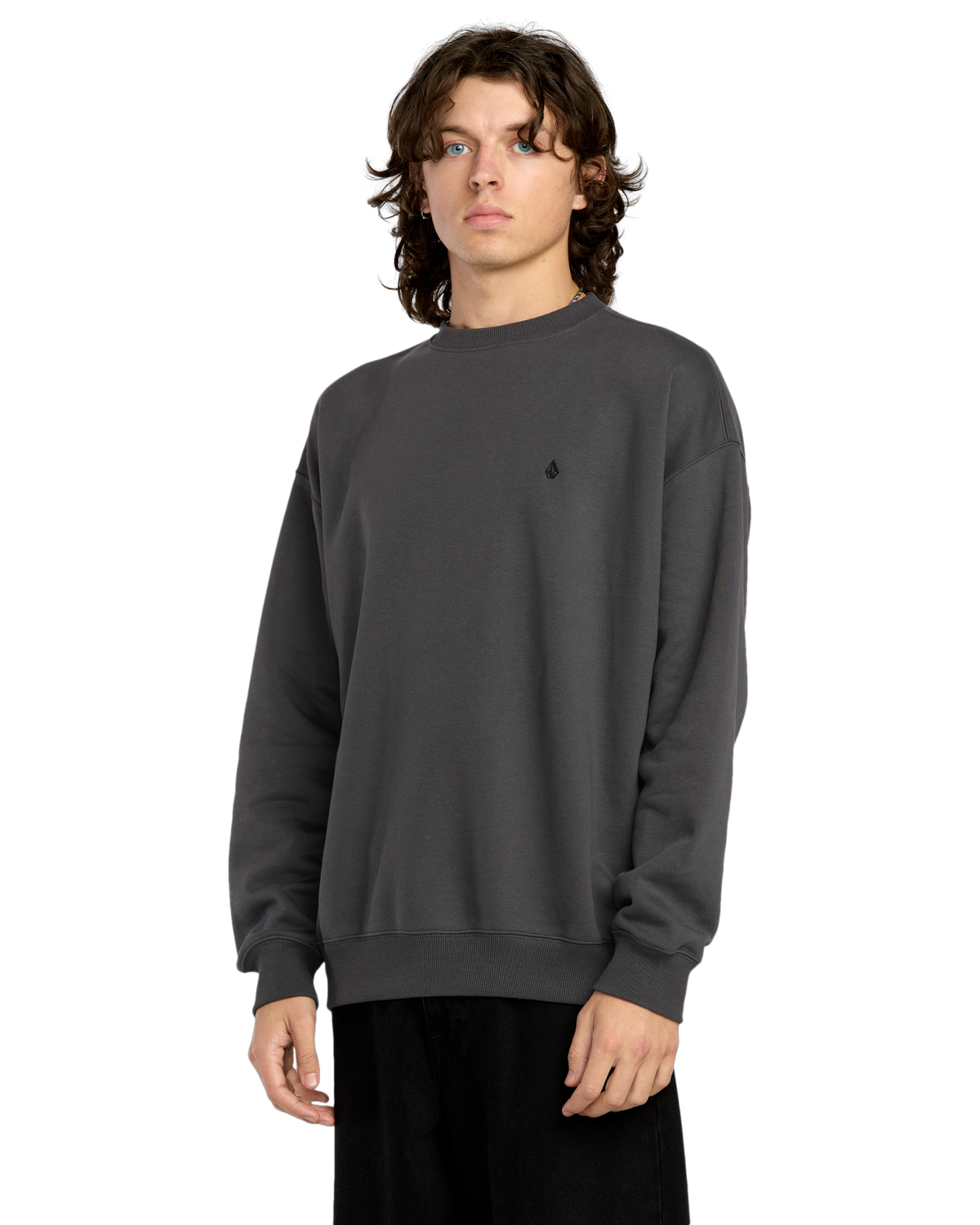 The Volcom Mens Single Stone Sweatshirt in Antique Black