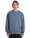 The Volcom Mens Single Stone Sweatshirt in Blue Wash