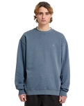 The Volcom Mens Single Stone Sweatshirt in Blue Wash