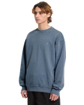 The Volcom Mens Single Stone Sweatshirt in Blue Wash