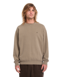The Volcom Mens Single Stone Sweatshirt in Earth