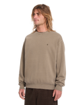 The Volcom Mens Single Stone Sweatshirt in Earth