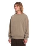 The Volcom Mens Single Stone Sweatshirt in Earth