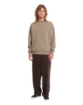 The Volcom Mens Single Stone Sweatshirt in Earth