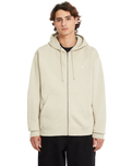 The Volcom Mens Single Stone Zip Hoodie in Light Khaki