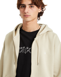 The Volcom Mens Single Stone Zip Hoodie in Light Khaki