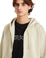 The Volcom Mens Single Stone Zip Hoodie in Light Khaki