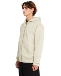 The Volcom Mens Single Stone Zip Hoodie in Light Khaki