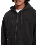 The Volcom Mens Studder Zip Hoodie in Black