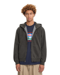 The Volcom Mens Single Stone Zip Hoodie in Rinsed Black