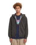 The Volcom Mens Single Stone Zip Hoodie in Rinsed Black