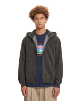 The Volcom Mens Single Stone Zip Hoodie in Rinsed Black