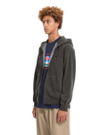 The Volcom Mens Single Stone Zip Hoodie in Rinsed Black