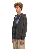 The Volcom Mens Single Stone Zip Hoodie in Rinsed Black