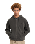 The Volcom Mens Single Stone Zip Hoodie in Rinsed Black