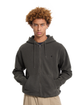 The Volcom Mens Single Stone Zip Hoodie in Rinsed Black