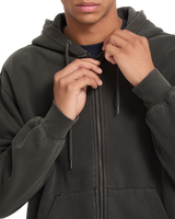 The Volcom Mens Single Stone Zip Hoodie in Rinsed Black