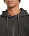 The Volcom Mens Single Stone Zip Hoodie in Rinsed Black