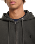 The Volcom Mens Single Stone Zip Hoodie in Rinsed Black