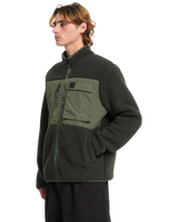 The Volcom Mens Storm Stone Fleece Jacket in Rinsed Black