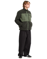 The Volcom Mens Storm Stone Fleece Jacket in Rinsed Black