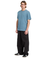 The Volcom Mens Solid Stone Embroidery T-Shirt in Blue Wash