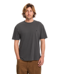 The Volcom Mens Solid Stone Emb T-Shirt in Black