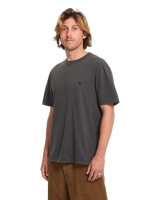 The Volcom Mens Solid Stone Emb T-Shirt in Black