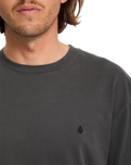 The Volcom Mens Solid Stone Emb T-Shirt in Black