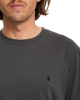 The Volcom Mens Solid Stone Emb T-Shirt in Black