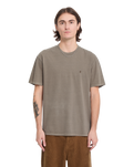 The Volcom Mens Solid Stone Emb T-Shirt in Earth