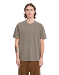 The Volcom Mens Solid Stone Emb T-Shirt in Earth