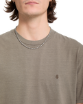 The Volcom Mens Solid Stone Emb T-Shirt in Earth