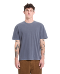 The Volcom Mens Solid Stone Emb T-Shirt in Storm Blue