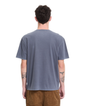 The Volcom Mens Solid Stone Emb T-Shirt in Storm Blue
