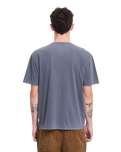 The Volcom Mens Solid Stone Emb T-Shirt in Storm Blue