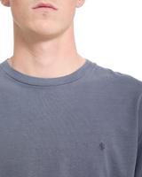 The Volcom Mens Solid Stone Emb T-Shirt in Storm Blue