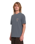 The Volcom Mens Bad Luck T-Shirt in Storm Blue