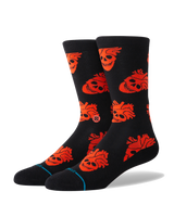 The Stance Mens Fallin In Skull Crew Socks in Black