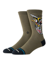 The Stance Mens The Eagle Crew Socks in Military Green
