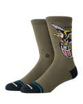 The Stance Mens The Eagle Crew Socks in Military Green