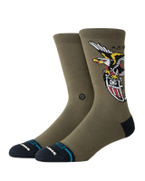 The Stance Mens The Eagle Crew Socks in Military Green