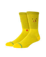 The Stance Mens Pikachu Crew Socks in Yellow