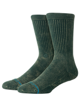 The Stance Mens Icon Dyed Crew Socks in Pine
