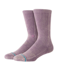 Icon Dyed Crew Socks in Plum