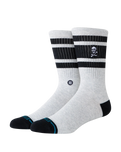 Boyd Skull Crew Socks in Heathergrey