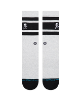Boyd Skull Crew Socks in Heathergrey